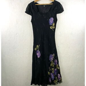 VTG American‎ Angel Womens Floral Maxi Dress Sz M Fairy Grunge Y2K Dark Romantic